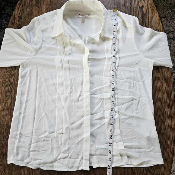 Nanette Lepore Cannoli Cream Chiffon Button Down Blouse Size Women's Medium NEW - Picture 10 of 14